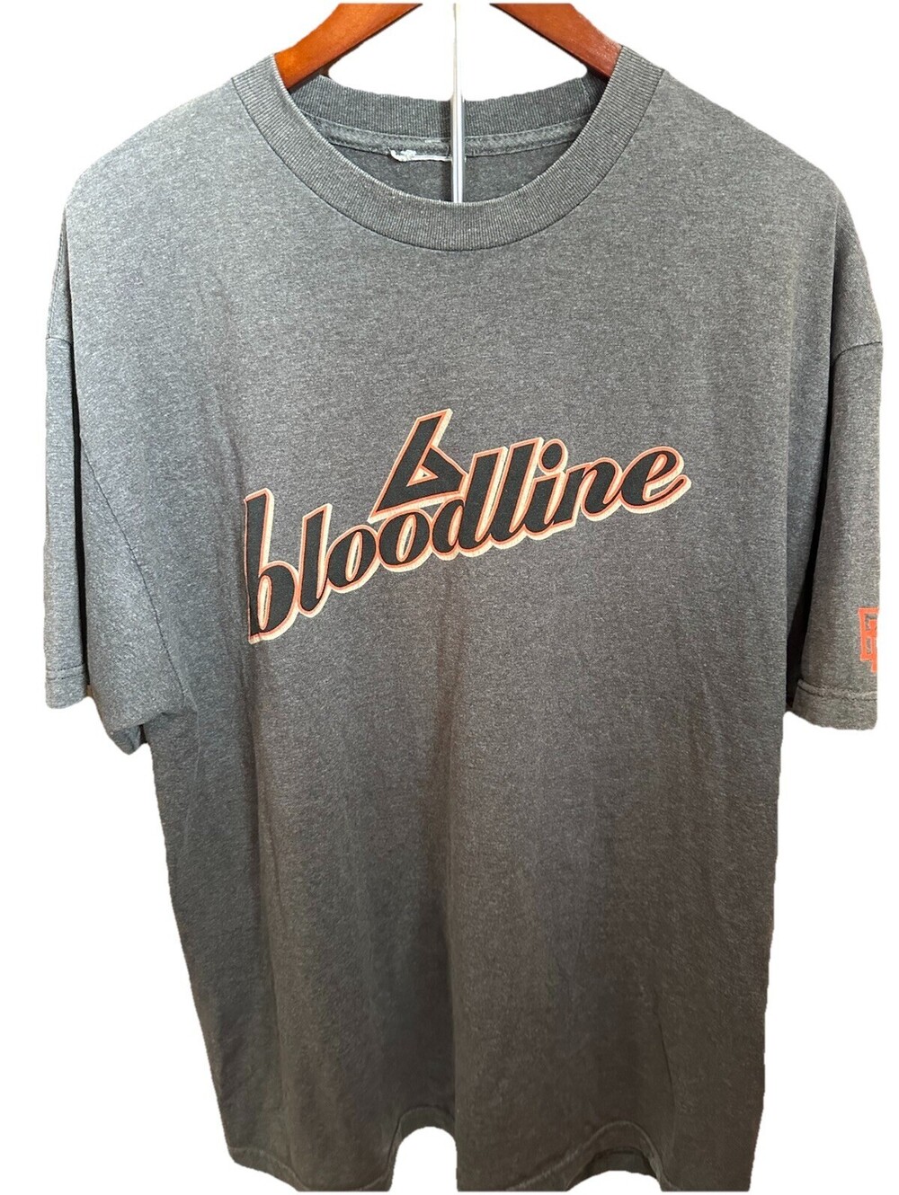 Bloodline Graphic T Shirt Gray Minimalist Streetwear Short Sleeve XL